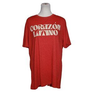 JZD "Corazon Latino" Tee T-Shirt Latino Heritage Top Red Women's Size XL NEW